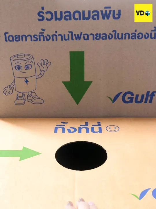 ตัวอย่างกล่องพิมพ์ลายและสัญลักษณ์สำหรับงานขนส่ง